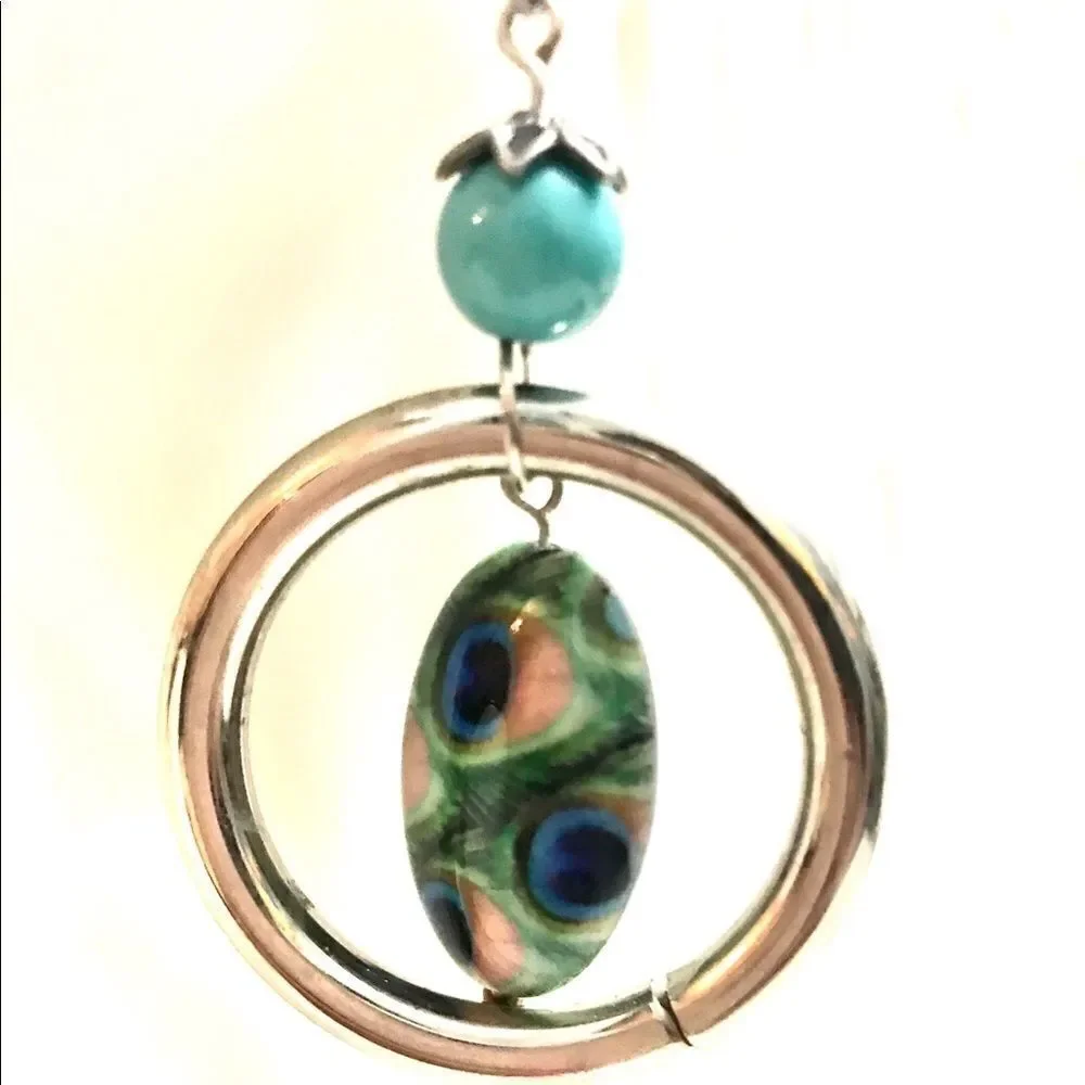 Peacock beaded earrings